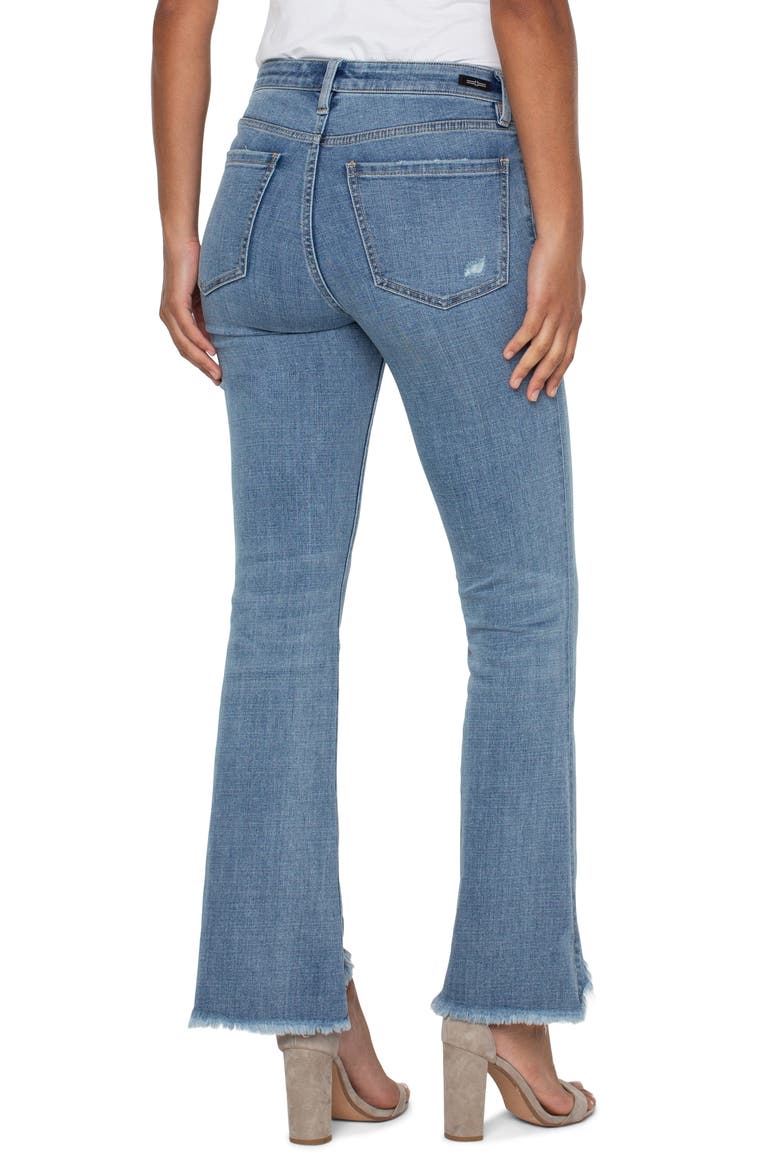Hannah Curved Frayed Flare Jeans, Alternate, color, ORACLE