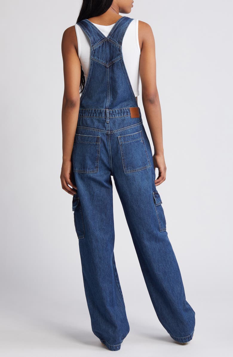 HIDDEN JEANS Baggy Denim Cargo Overalls, Alternate, color,