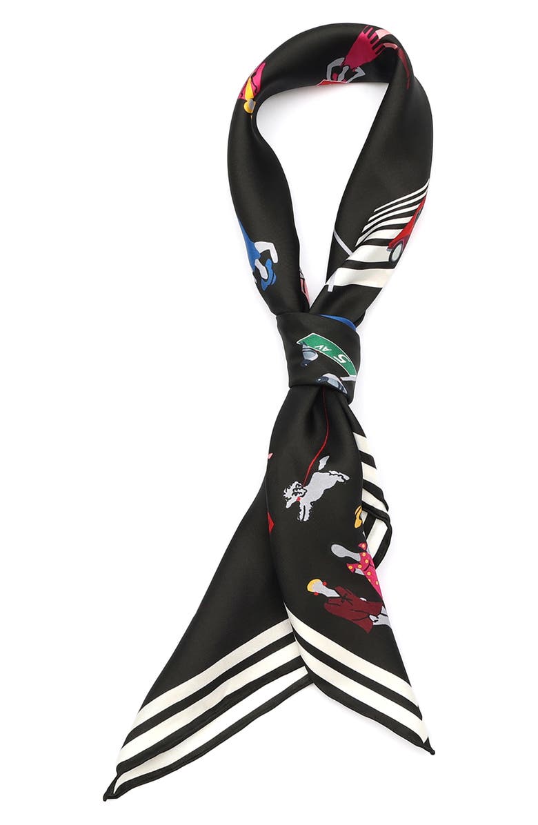 Kate Spade New York ladies crossing silk square scarf, Alternate, color,