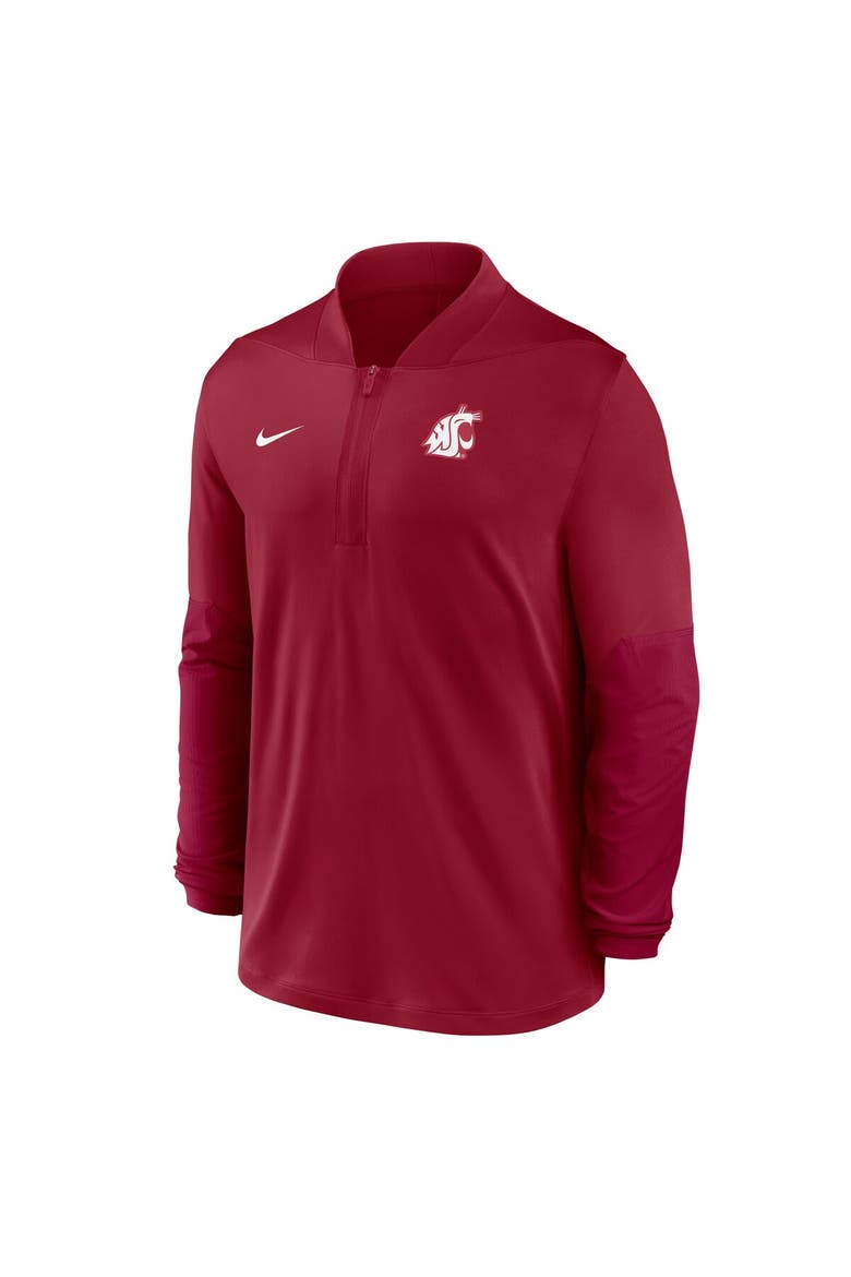 Men's Nike  Crimson Washington State Cougars Dri-FIT Half-Zip Pullover, Alternate, color, Crimson