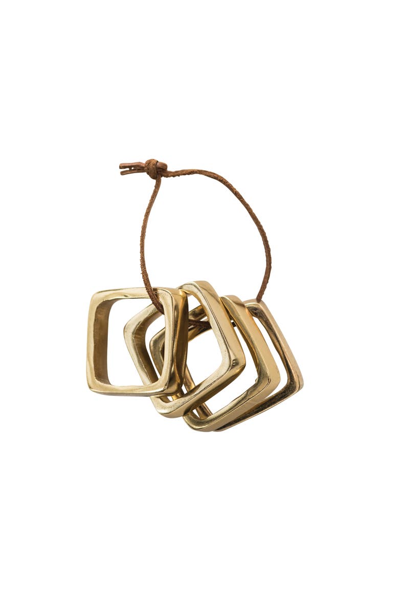 Storied Home Napkin Rings with Tie, Main, color, Brass