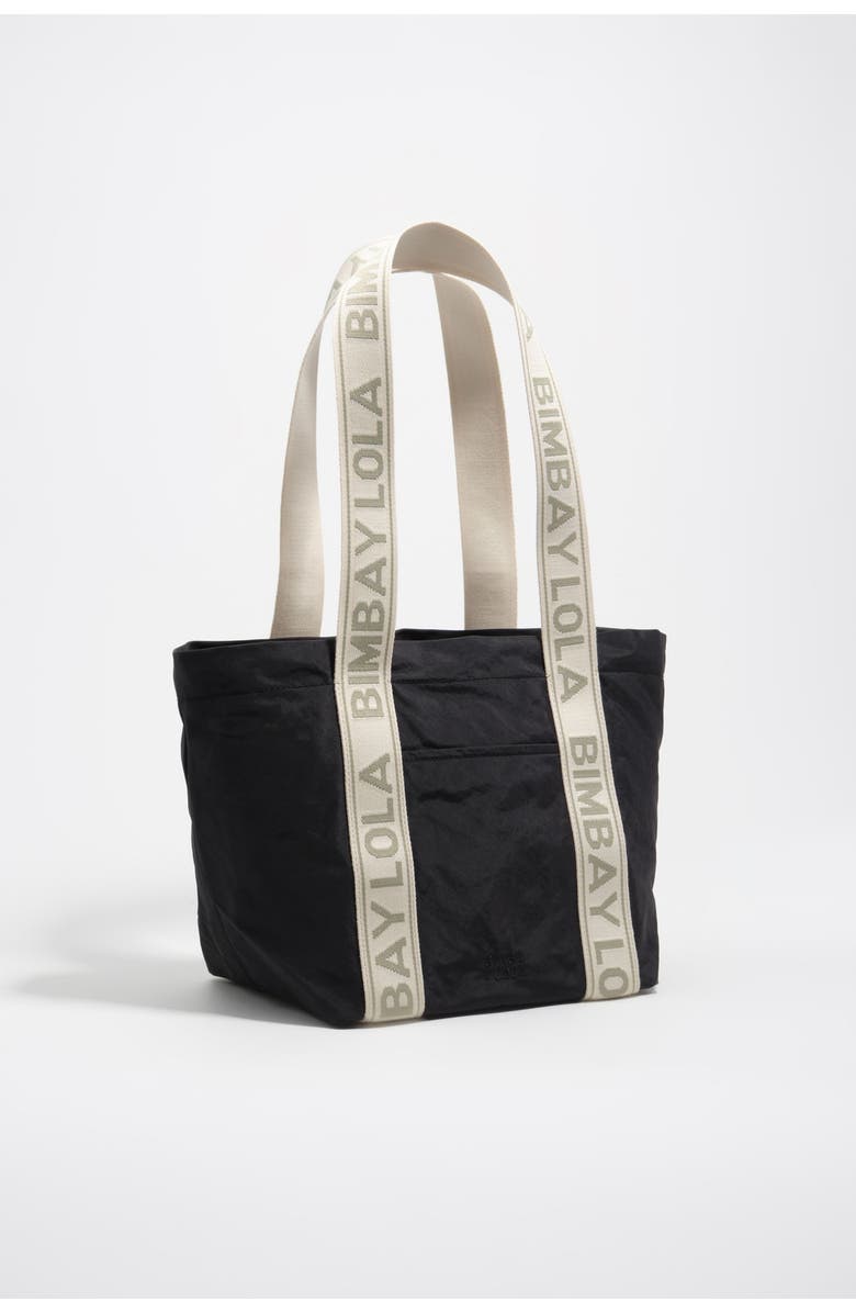 Bimba y Lola Nylon Logo Strap Bag, Main, color, Graphite