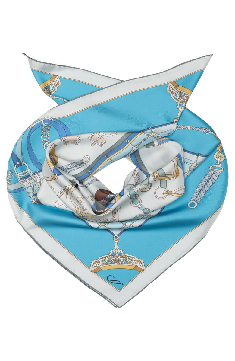 Elizabetta Epona - Silk Foulard for Women, Alternate, color, Blue