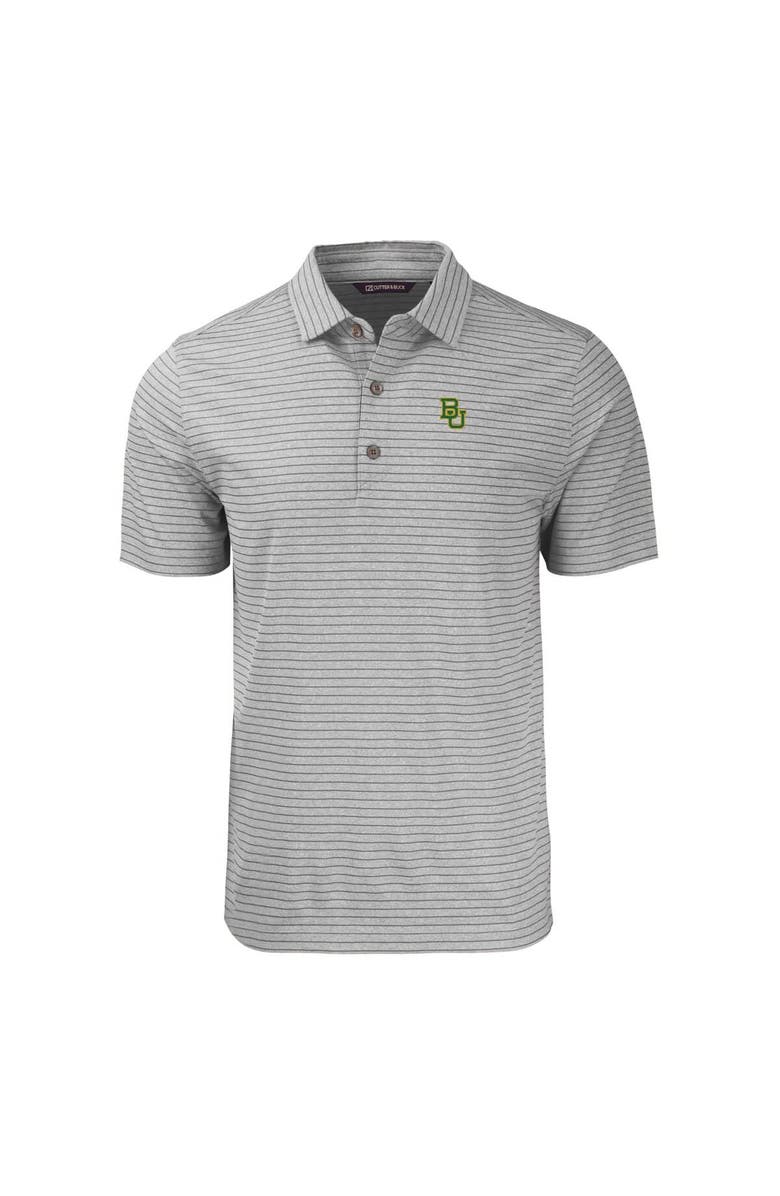 Cutter & Buck Men's Cutter & Buck  Heather Gray Baylor Bears Big & Tall Forge Eco Stripe Stretch Recycled Polo, Alternate, color, 