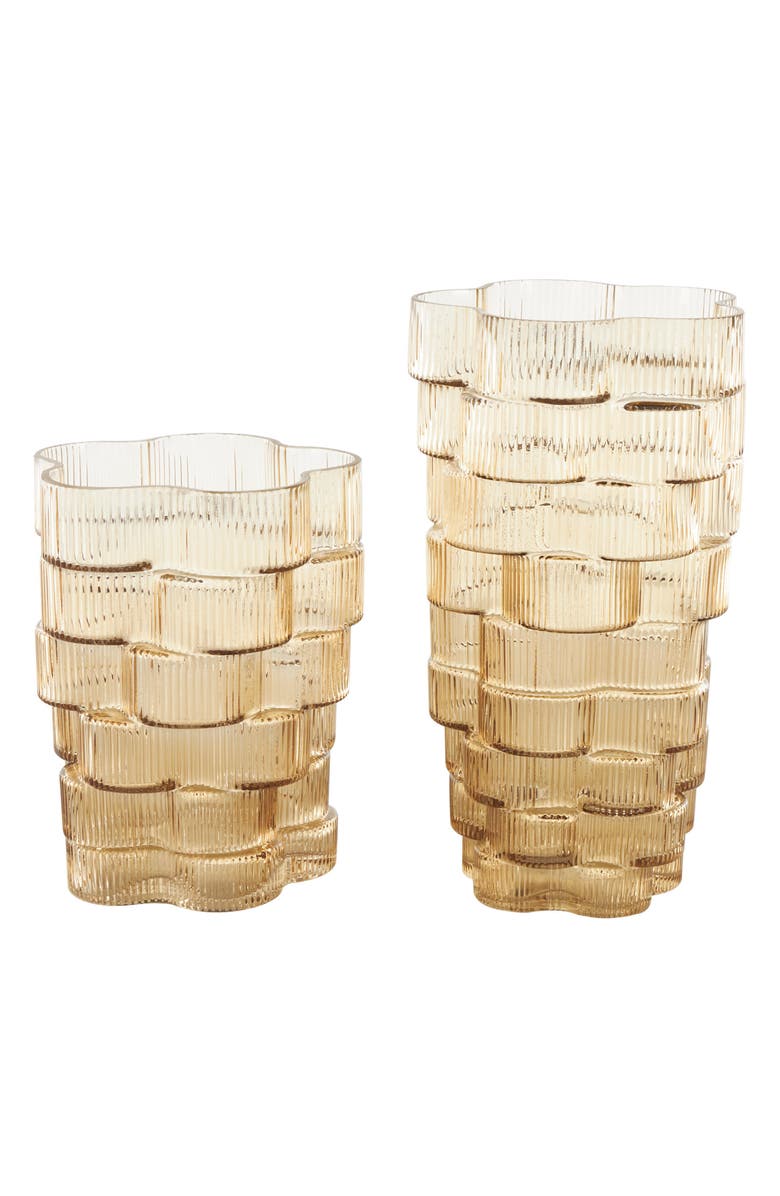 GINGER BIRCH STUDIO Set Of 2 Glass Vases, Main, color, Brown