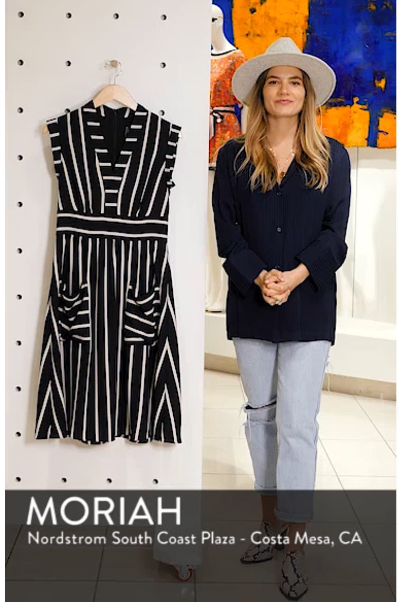 Vice Camuto Stripe Crepe Fit & Flare Dress video
