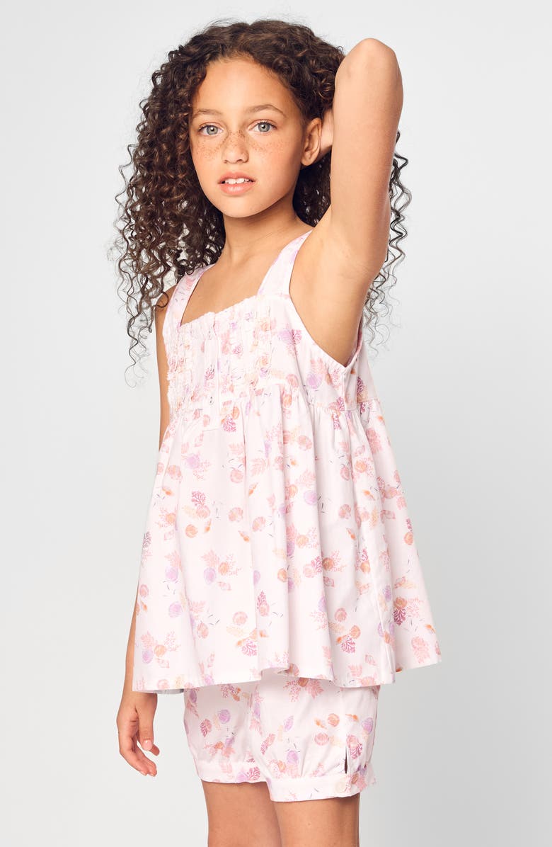 Petite Plume Kids' Seashell Splendor Two-Piece Short Pajamas, Alternate, color, 