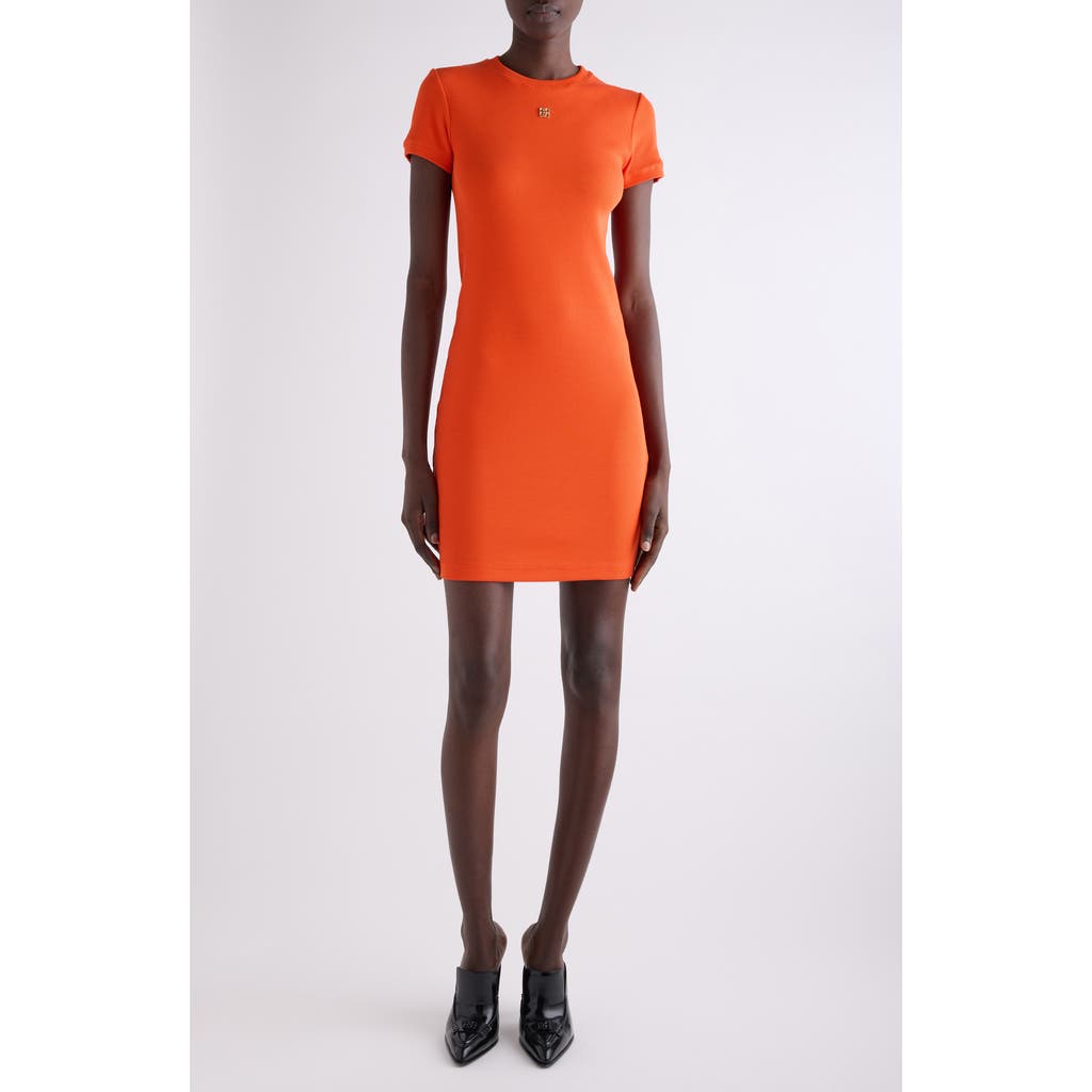 Givenchy Dress In Cotton With 4g Liquid Detail In Orange