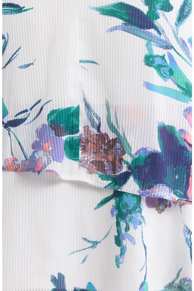 Shadow Stripe & Floral Print Dress, Alternate, color, IVORY FLORAL