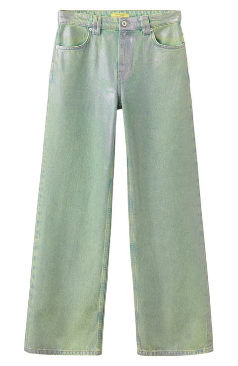 Coated Wide Leg Jeans