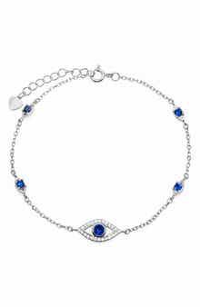 Cubic Zirconia Evil Eye Station Bracelet
