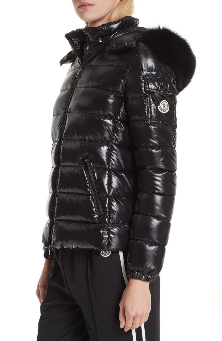 Moncler Badyfur Down Puffer Jacket with Detachable Genuine Fox Fur Trim, Alternate, color,