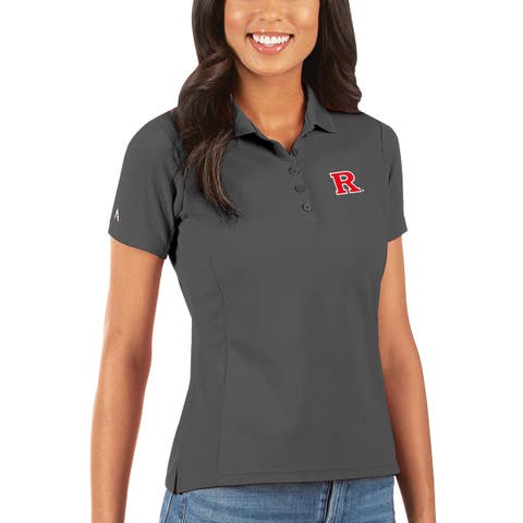 Women's Antigua Charcoal Rutgers Scarlet Knights Legacy Pique Polo