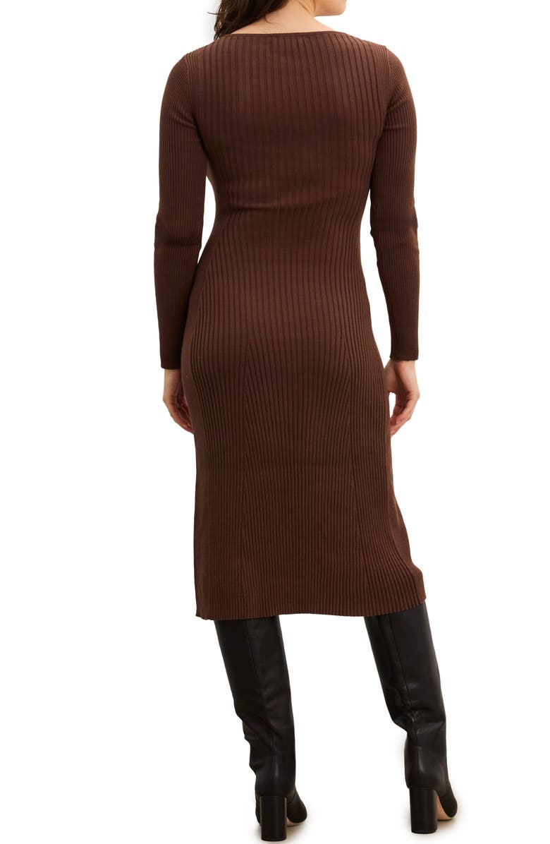 HATCH The Dasha Sweater Dress, Alternate, color, Chocolate