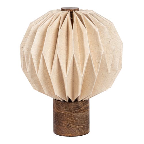 Jonathan Y Quincy 11" Modern Minimalist Paper Pleated Orb Accent Led Table Lamp In Brown