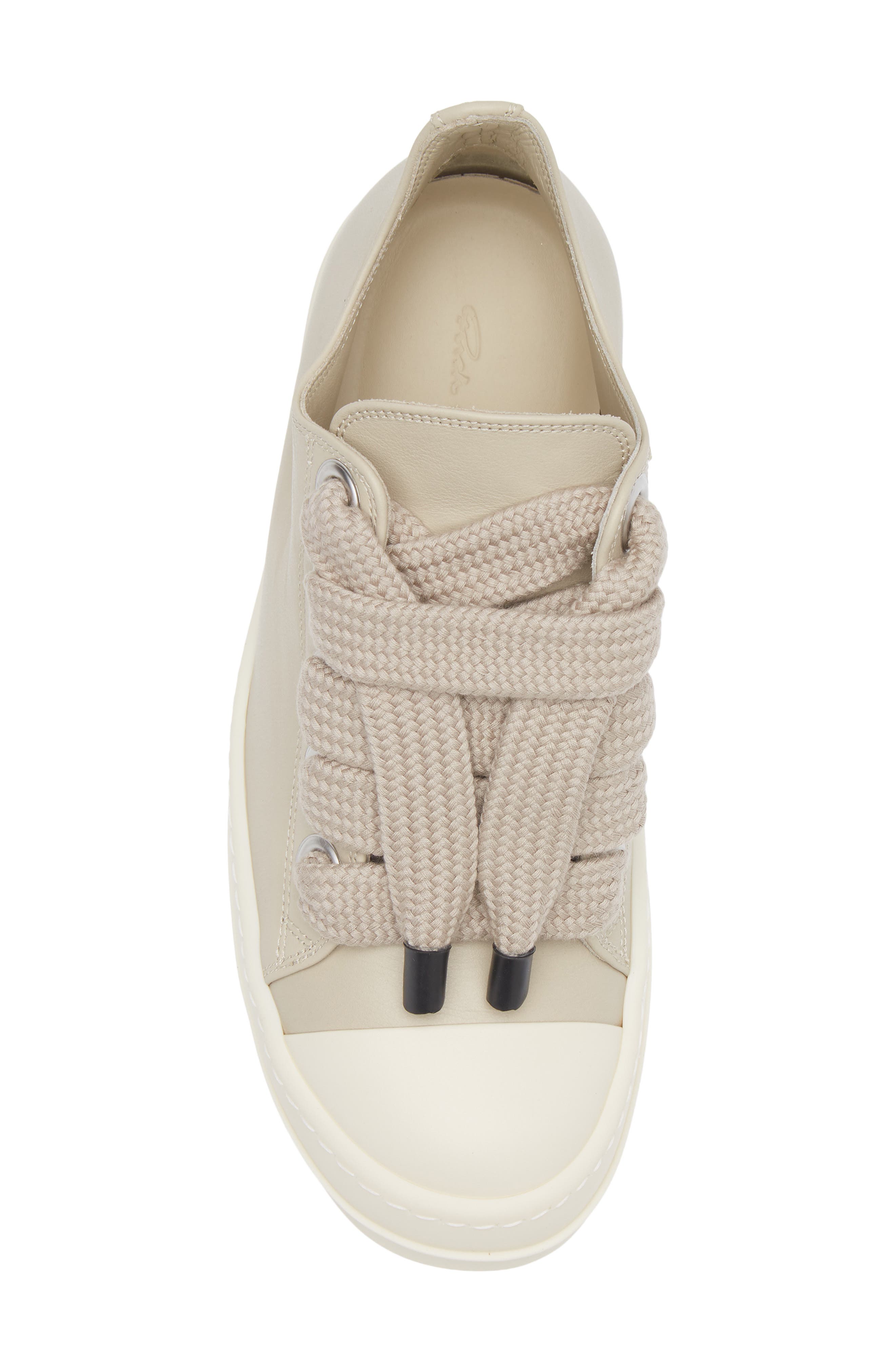 Rick Owens Jumbo Lace Low Top Sneaker, Alternate, color, Sand/ Milk/ Milk
