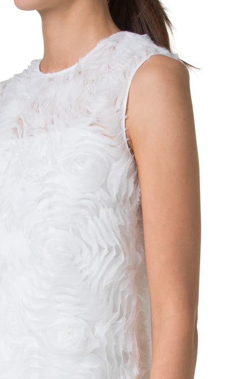 Akris Punto Carnation Silk Tulle Sleeveless Top In Cream