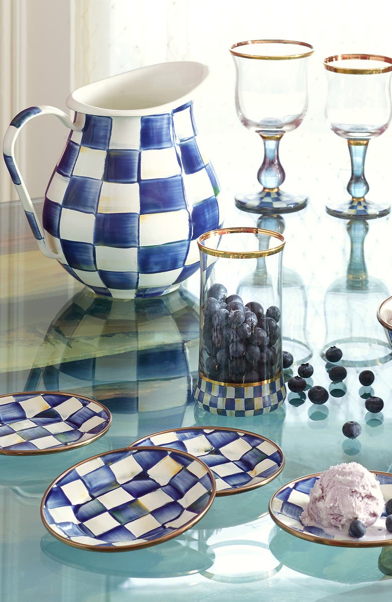 MACKENZIE CHILDS Royal Check Set of 4 Appetizer Plates, Alternate, color,