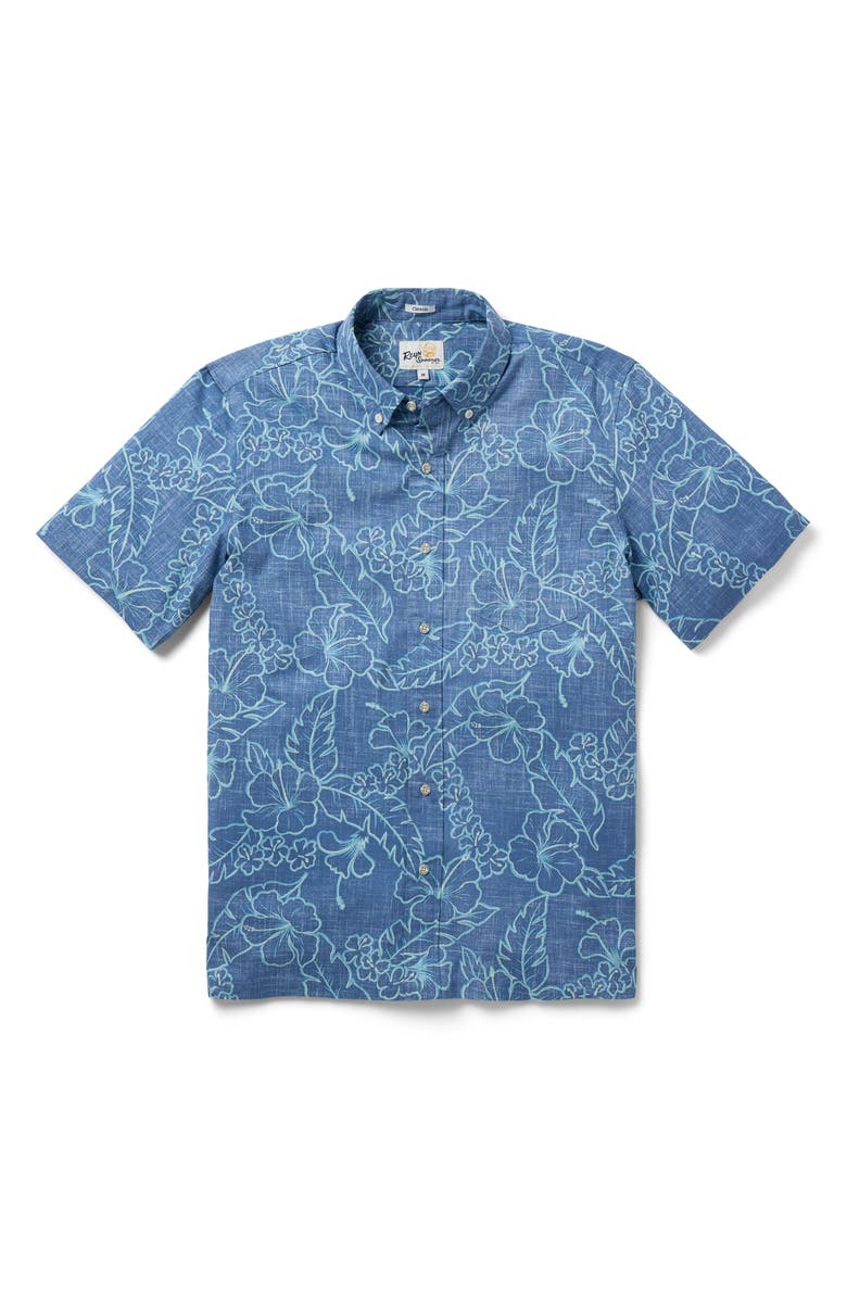 Reyn Spooner Lei Low Classic Fit Short Sleeve Button-Down Shirt, Main, color, Horizon Blue
