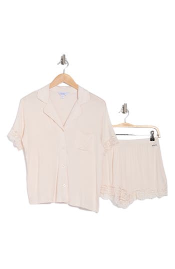 NICOLE MILLER NICOLE MILLER LACE TRIM SHORT PAJAMAS