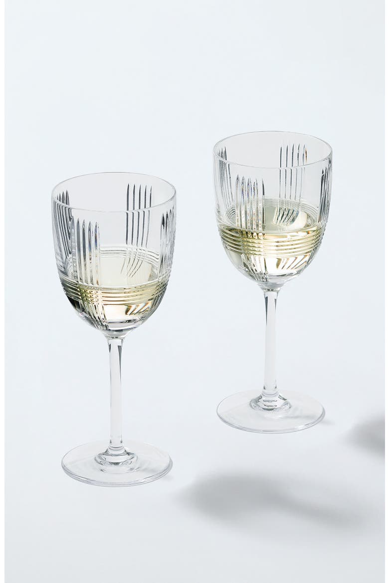 Marquis Vector Set of 2 Crystal White Wine Glasses, Alternate, color, NONE