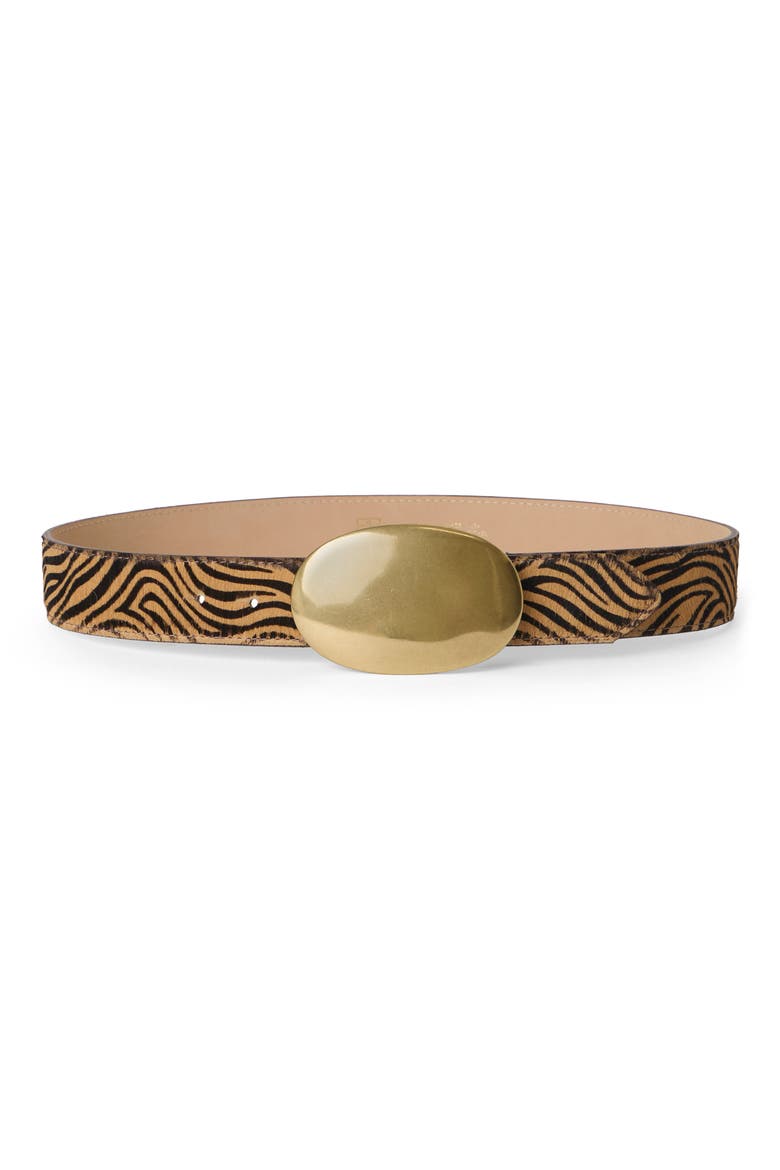 Myra Calf Hair Belt, Main, color, TIGER BRASS