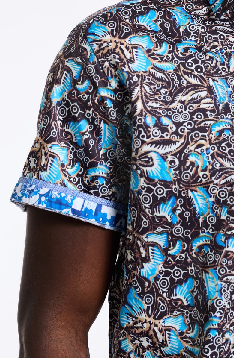 Robert Graham Beck Short Sleeve Cotton Button-Up Shirt, Alternate, color,