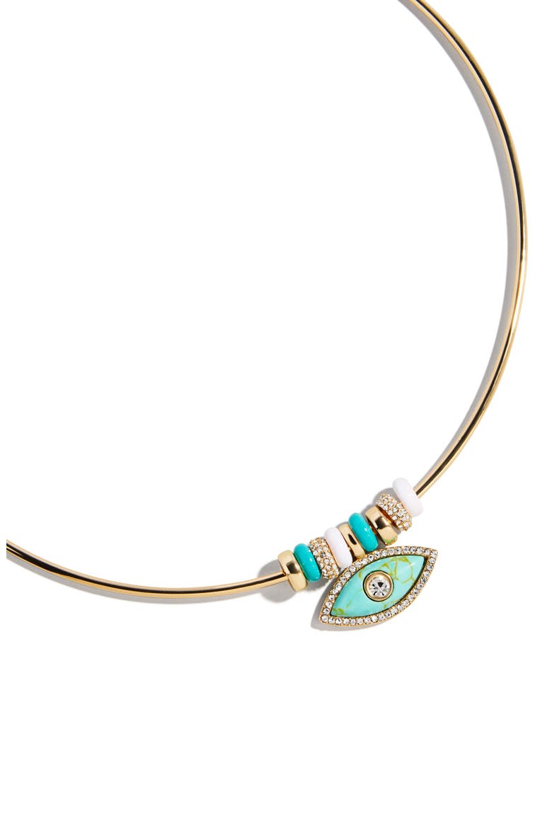 Evil Eye Collar Necklace, Alternate, color, TURQUOISE