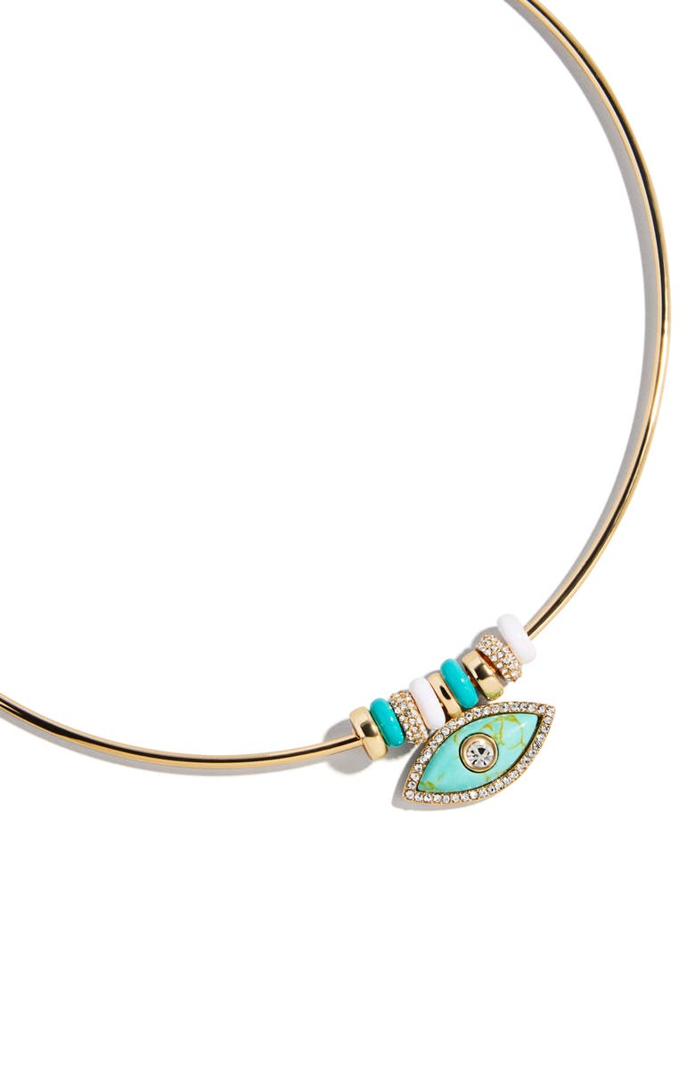 BaubleBar Evil Eye Collar Necklace, Alternate, color, Turquoise