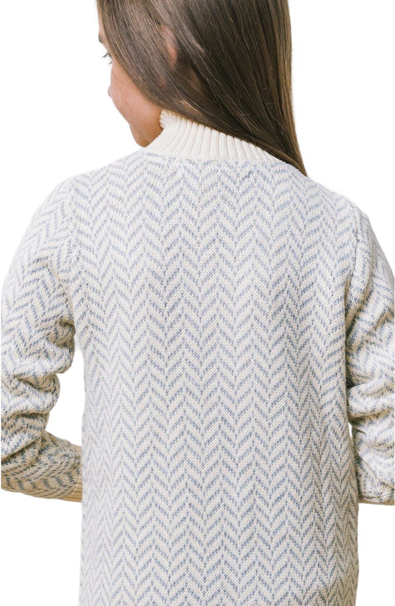 Hope & Henry Girls' Organic Toggle Sweater with Zipper, Kids, Alternate, color, Gray Herringbone