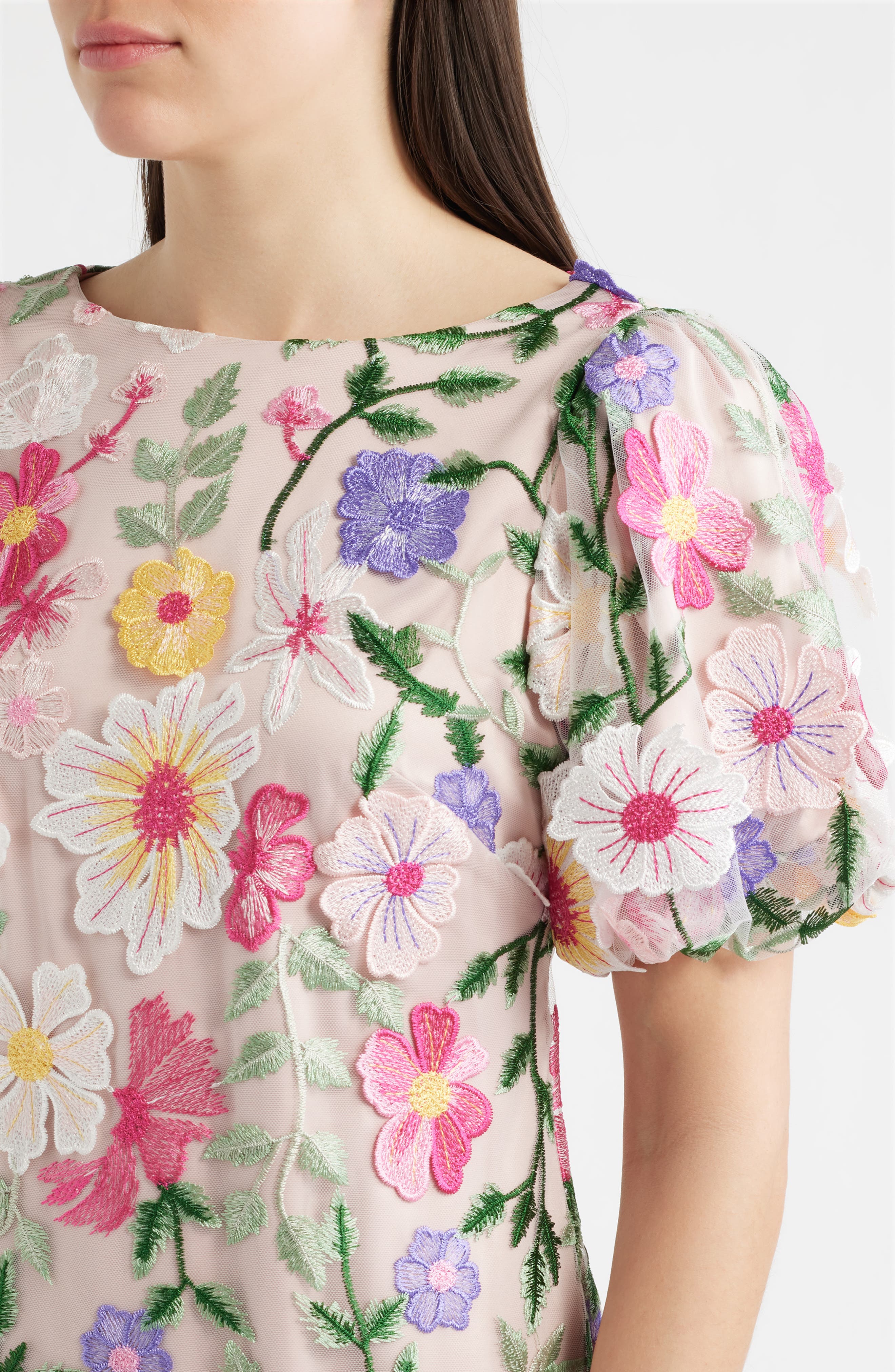 Eliza J Embroidered Floral Cocktail Shift Dress (Women) | Nordstrom
