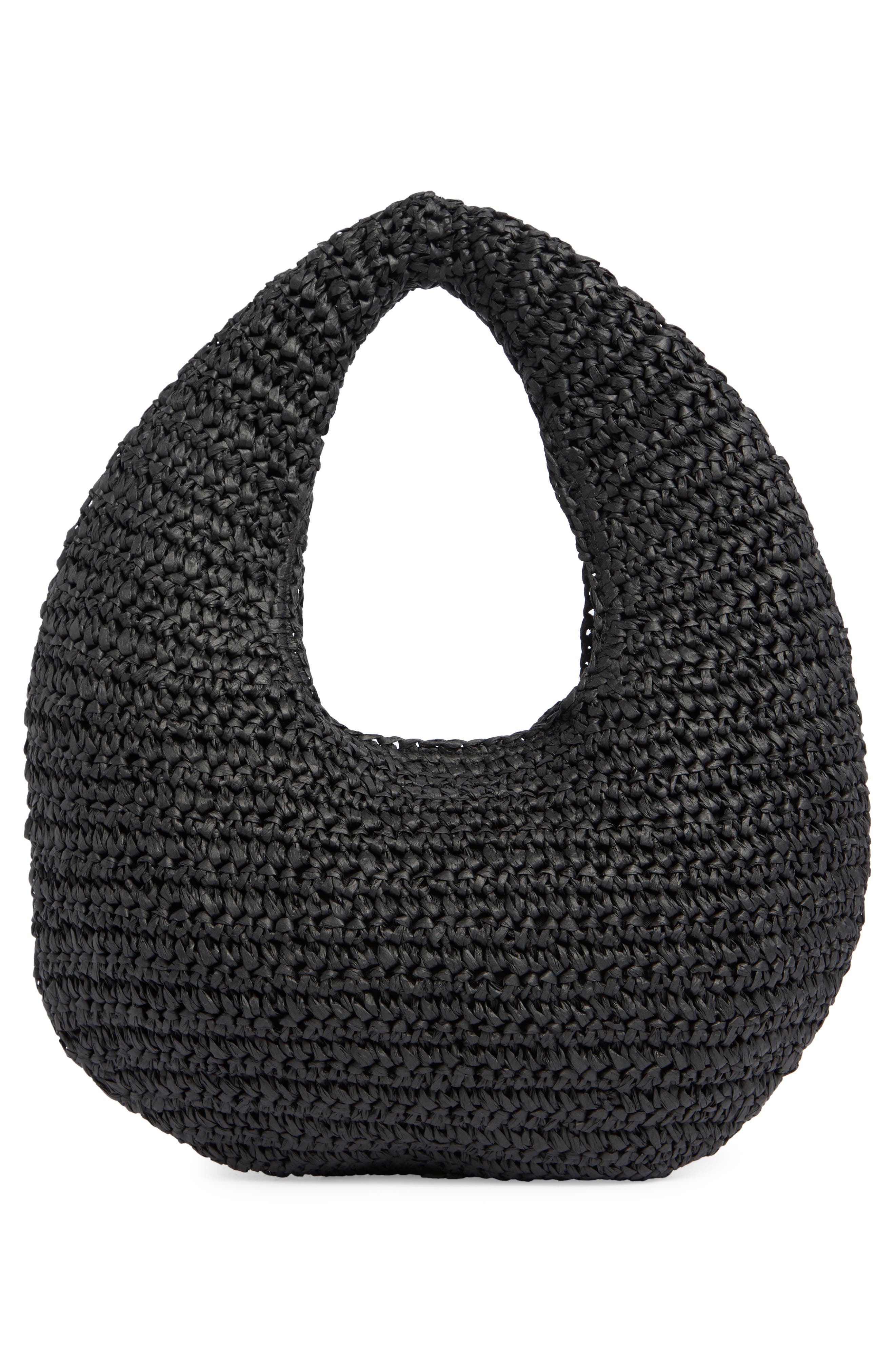 Collection XIIX Slouchy Crochet Hobo Bag, Alternate, color, Black