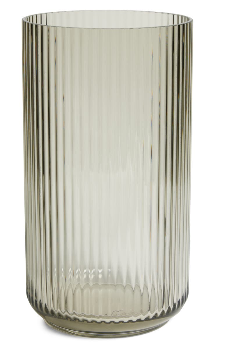 Lyngby Porcelaen 15-Inch Fluted Vase, Main, color, Smoke