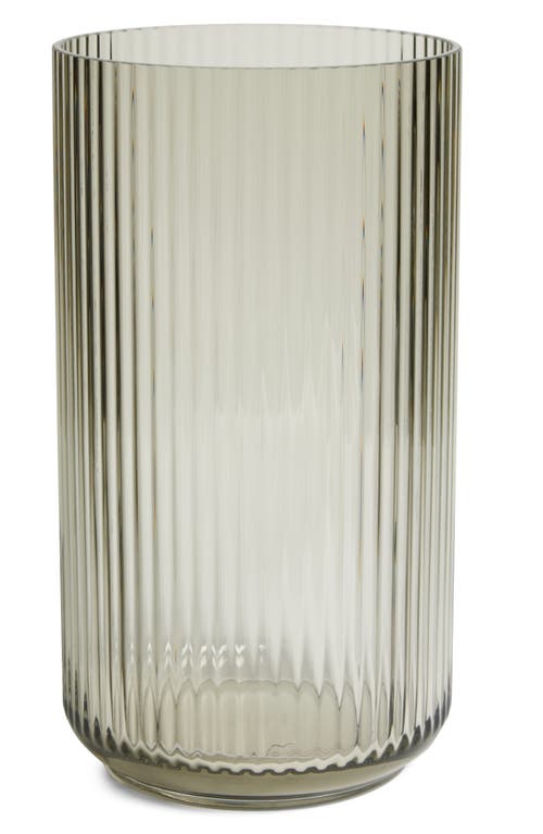 Lyngby Porcelaen 15-inch Fluted Vase In Smoke