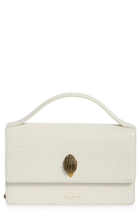 Bond Croc Embossed Leather Top Handle Bag