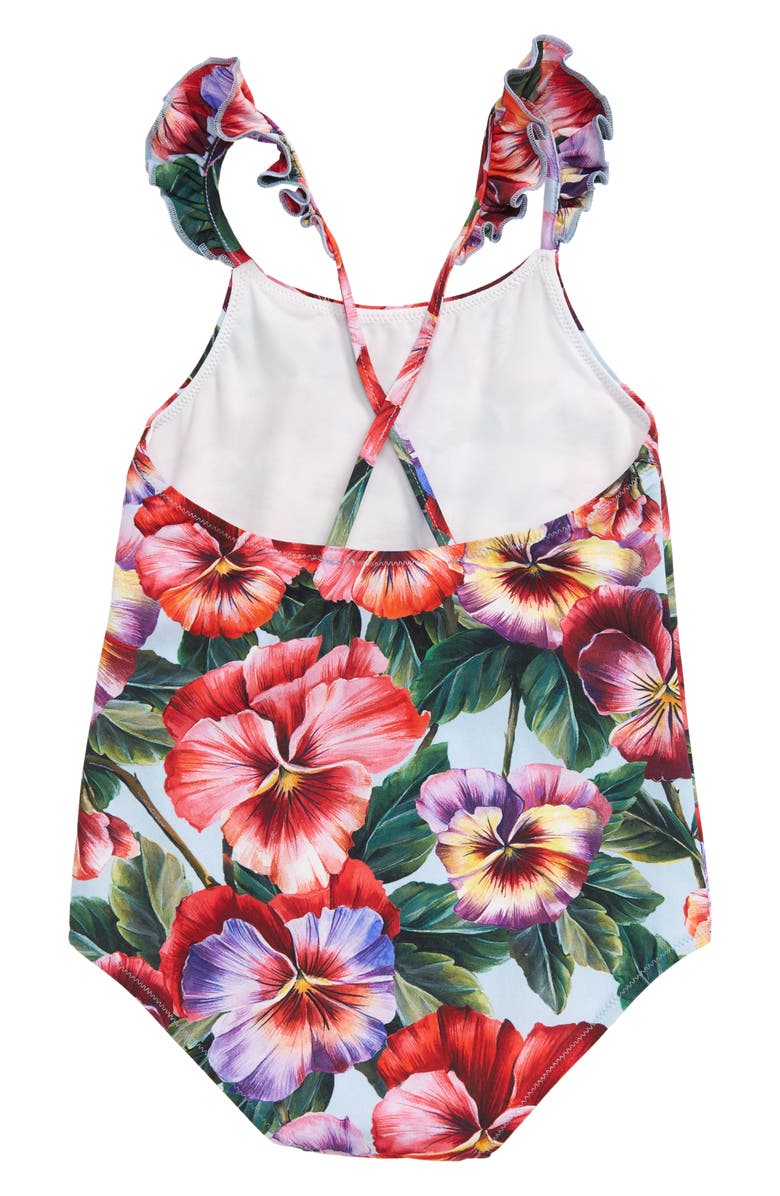 Dolce&Gabbana Floral One-Piece Swimsuit, Alternate, color,