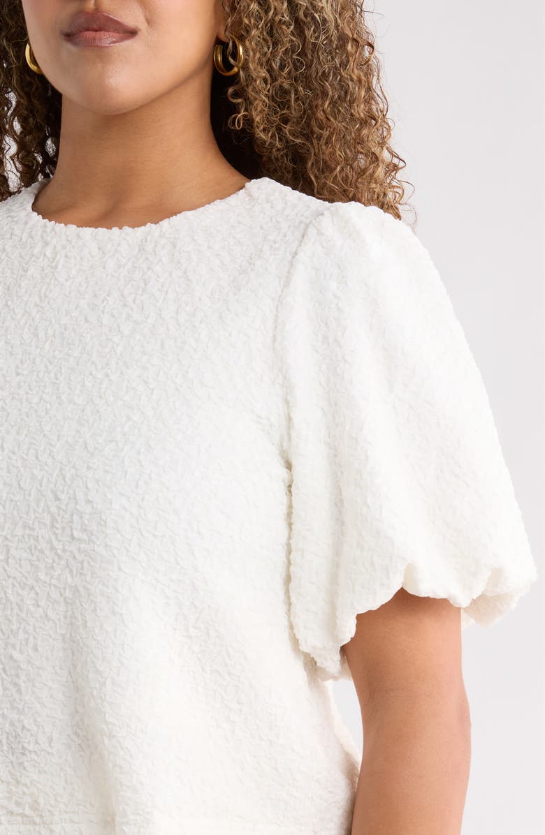 SUGARLIPS Bubble Sleeve Crop Top, Alternate, color, White