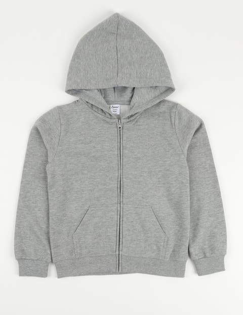 Kids Zip-Up Sweatshirt Hoodie, Cotton Blend, Solid Colors