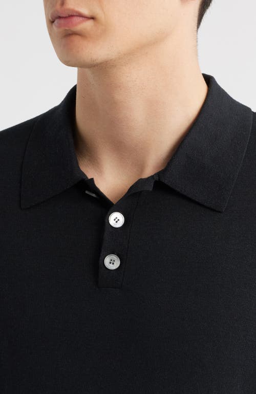 Frame Cotton Pique Polo In Black
