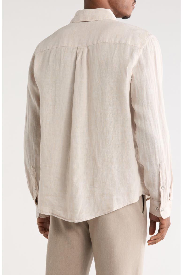 Shaker Linen Long Sleeve Button-Up Shirt, Alternate, color, SHAKER BEIGE