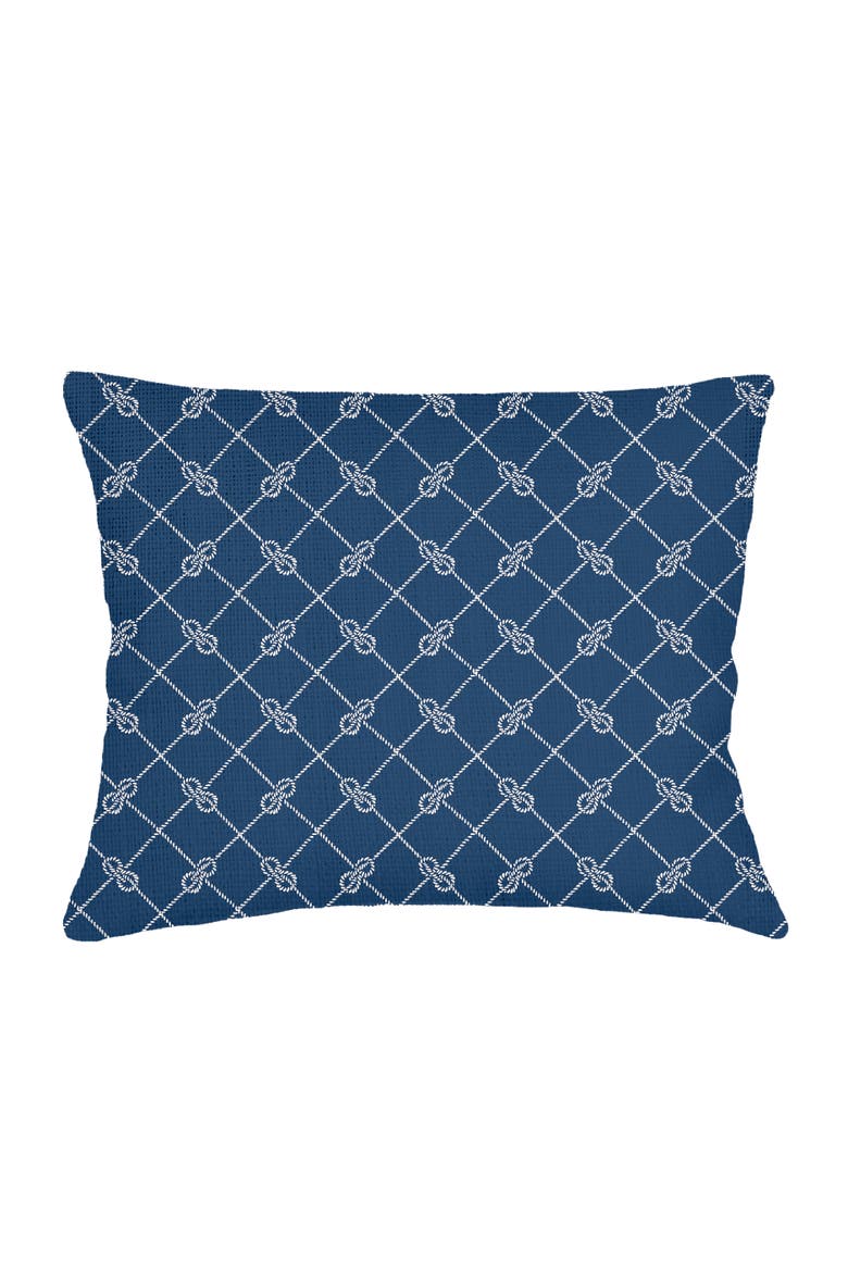 Captains Knots Linen Dutch Euro Pillow with Down Insert, Main, color, Navy Blue