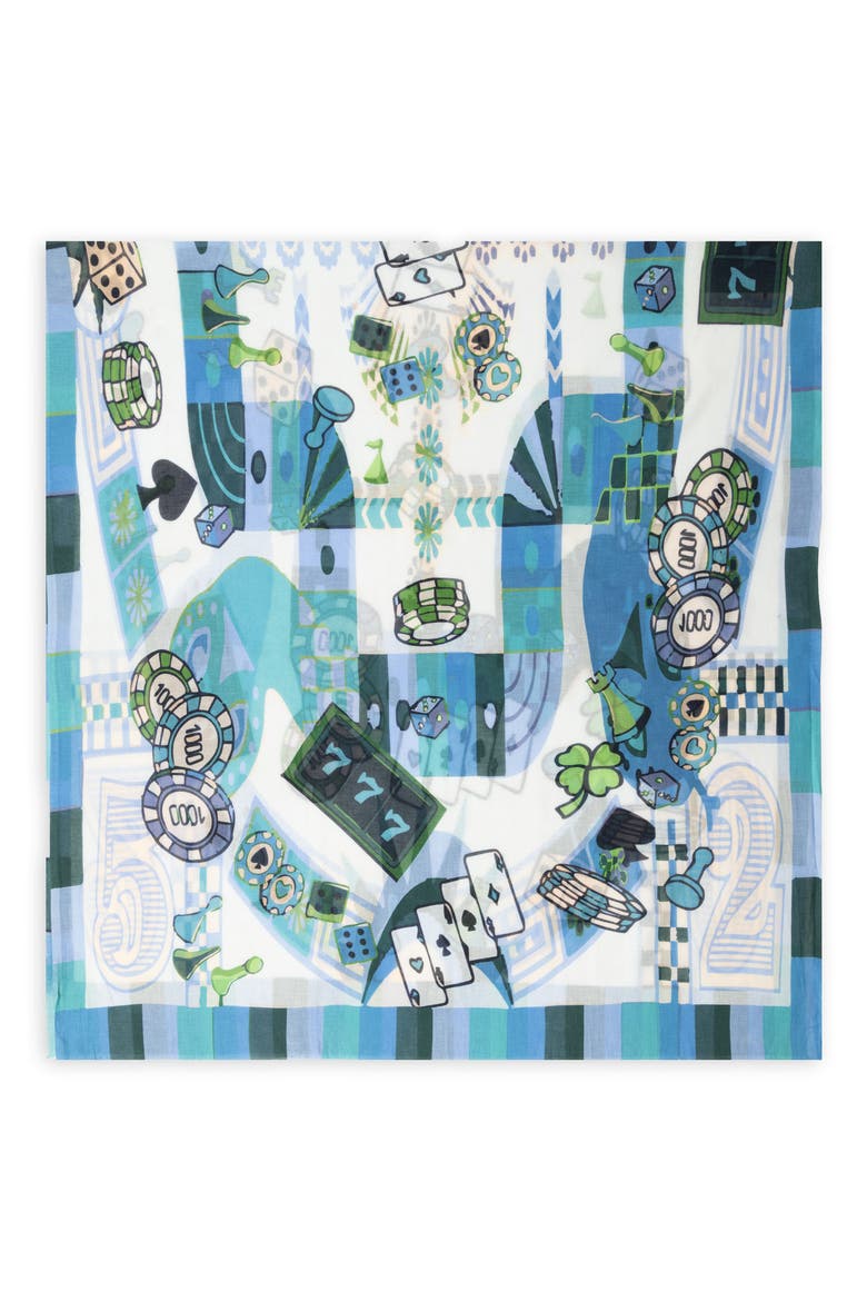 Lucky Charm Cotton Scarf, Alternate, color, BLUE