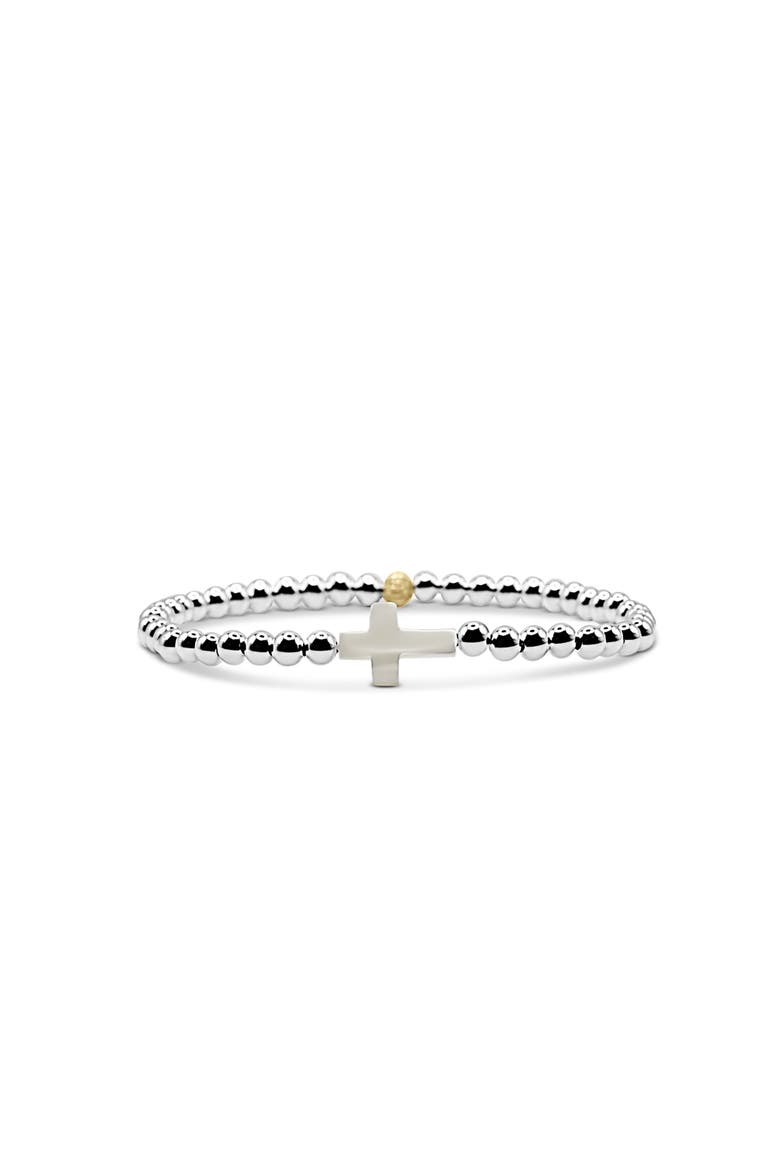 Faith Sterling Silver Cross Bracelet, Main, color, Silver