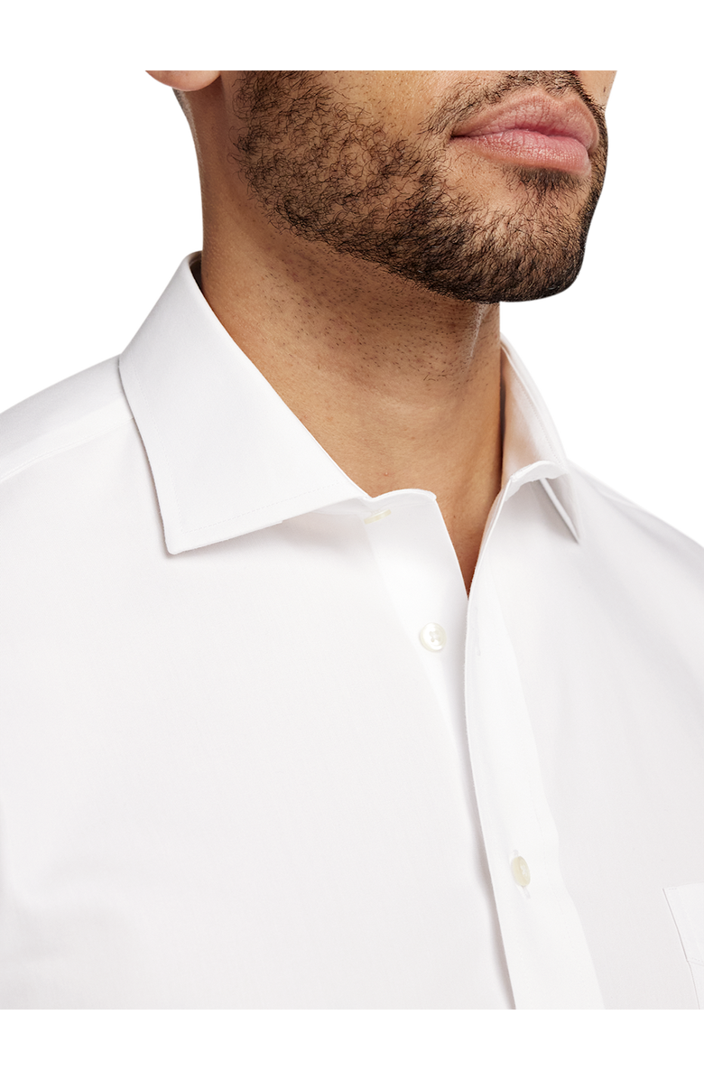 Paul Fredrick Slim Fit Non-iron Cotton Pinpoint Spread Collar French Cuff Dress Shirt, Alternate, color, White