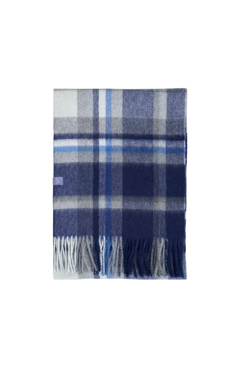 Lost Pattern "Plaid" Cashmere Scarf, Main, color, Dark Blue