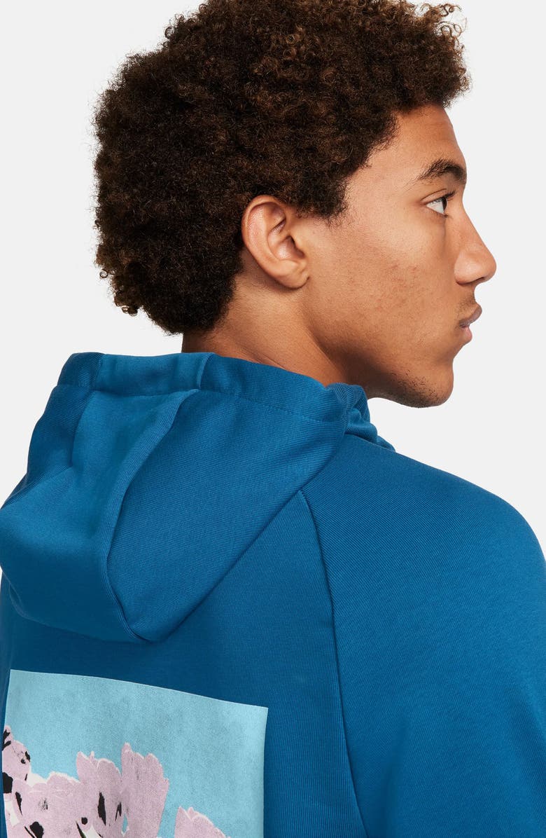 Nike Dri-FIT Hooded Fitness Pullover Hoodie, Alternate, color, Court Blue/ Pink Foam