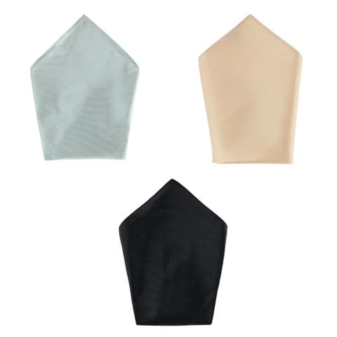 The Gatsby 12 inch Solid Silk Pocket Square Trio