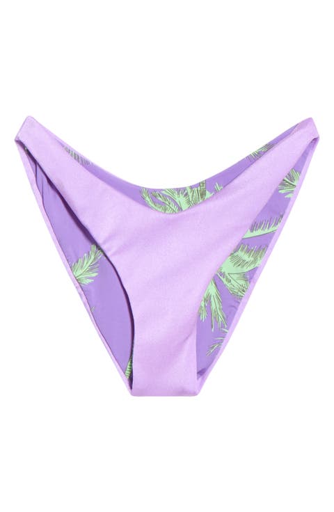 Lilac Splendour Metallic Reversible Swim Bottoms