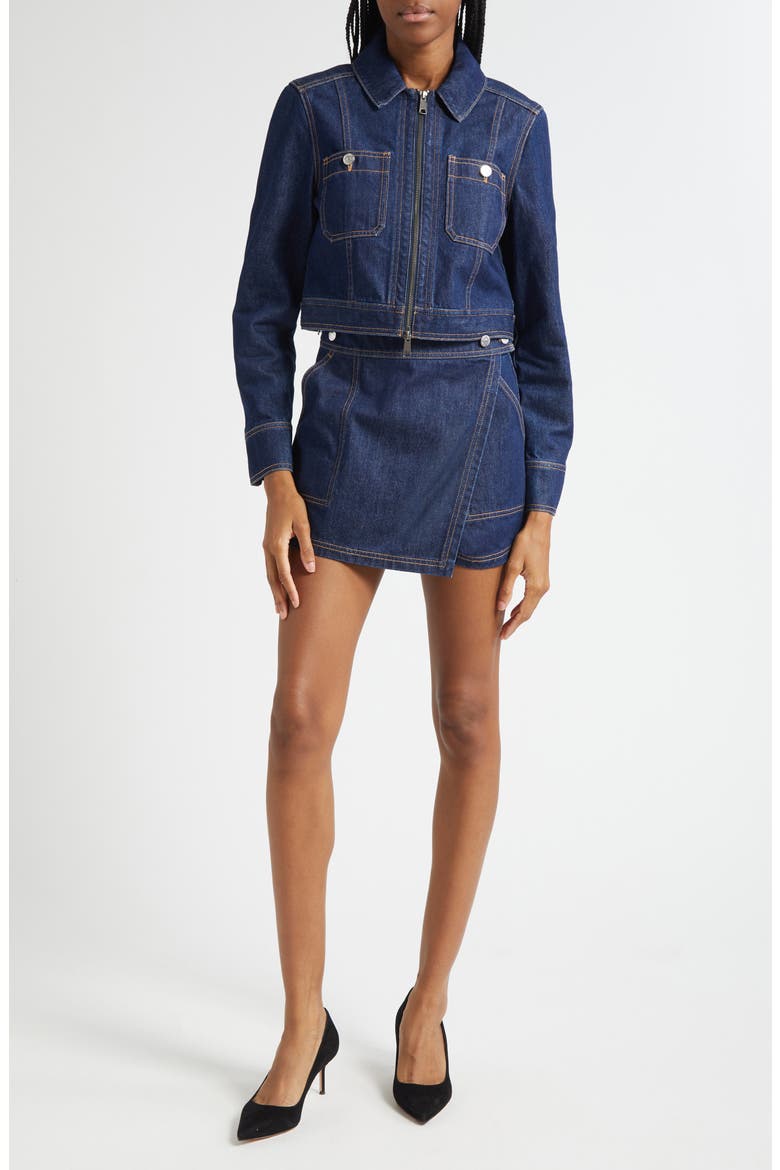 Patty Crop Denim Jacket, Main, color, INDIGO RINSE