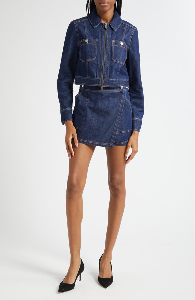 Veronica Beard Patty Crop Denim Jacket, Main, color, Indigo Rinse
